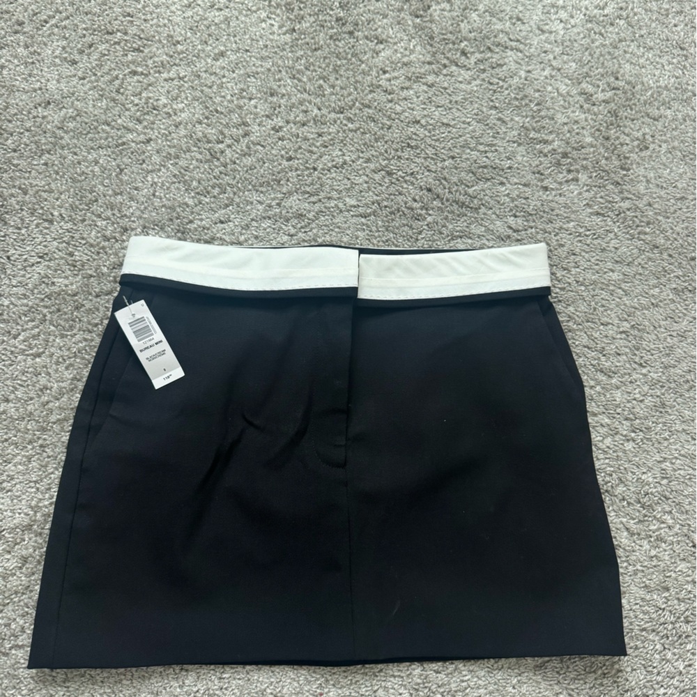Babaton Black and White Mini Skirt